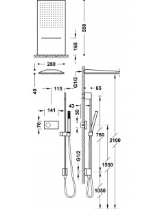 Zestaw prysznicowy podtynkowy Tres SHOWER TECHNOLOGY chrom 9286307 2