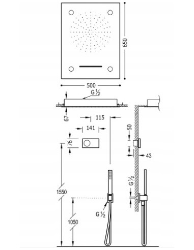 TRES Shower Technology Zestaw podtynkowy 09286302