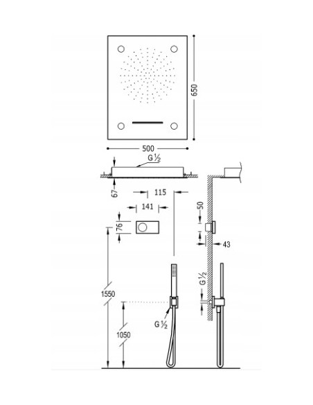 TRES Shower Technology Zestaw podtynkowy 09286302