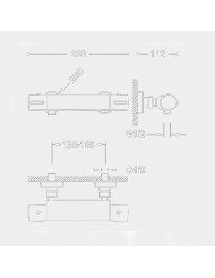 Bateria prysznicowa dwuuchwytowa ścienna Tres Canigo srebrny 21716409 2
