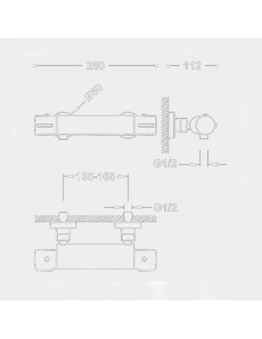 Bateria prysznicowa dwuuchwytowa ścienna Tres Canigo srebrny 21716409