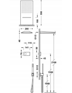 TRES Shower Technology Zestaw prysznicowy podtynkowy chrom 09286308 2