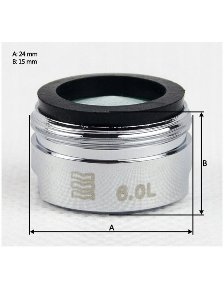 Perlator z gwintem wewnętrznym Tres M24x1 srebrny 91346826