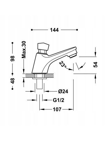 Stojąca Tres Tempo Base chrom 21210301