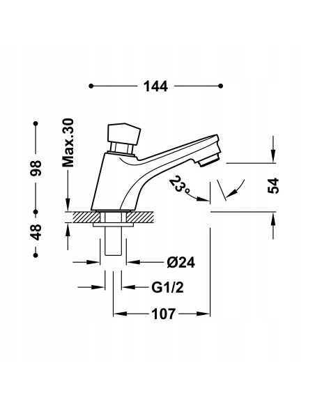 Stojąca Tres Tempo Base chrom 21210301