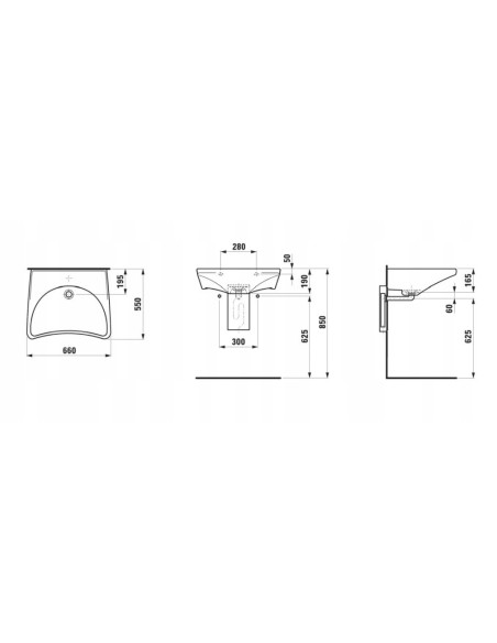ROCA UMYWALKA ŚCIENNA 66X55 A32723500P