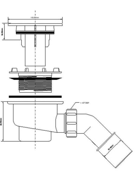 Syfon brodzikowy McAlpine 90 mm HC27-CPN-PB