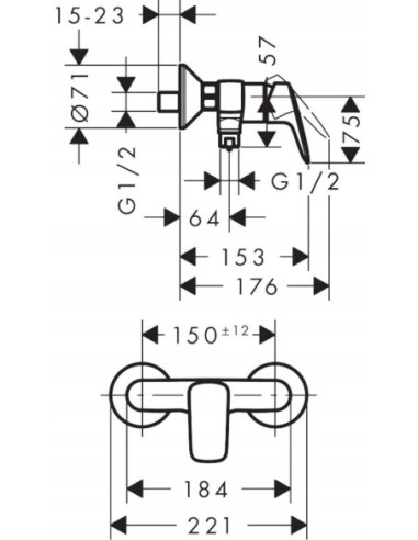 Hansgrohe Logis Bateria prysznicowa chrom 71600000