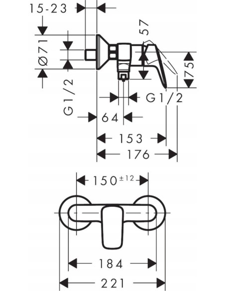 Hansgrohe Logis Bateria prysznicowa chrom 71600000