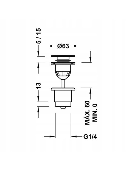Korek klik-klak okrągły Tres złoty 24284001OR