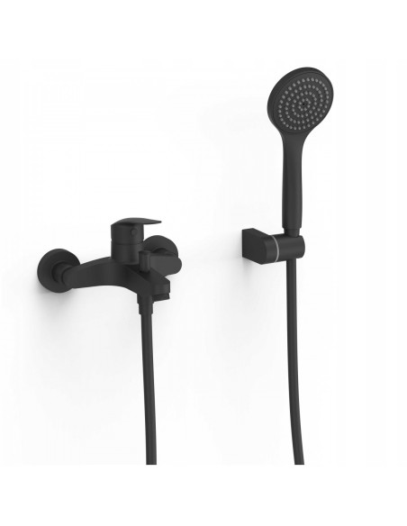 Tres Base Plus Bateria wannowo-prysznicowa ścienna czarny 21617010NM