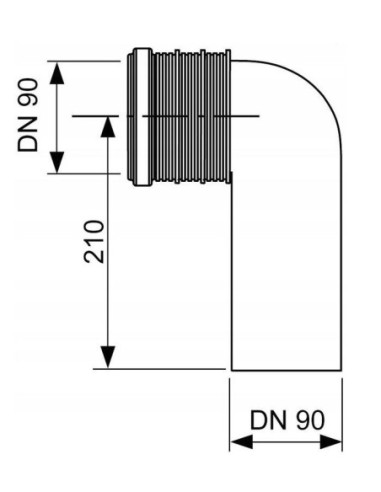 TECE Kolanko PP TECE 90 mm 9820134