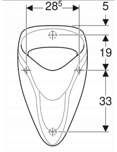 GEBERIT Pisuar na stelażu ścienny odpływ poziomy 502.915.00.1