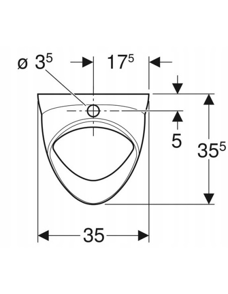 GEBERIT Pisuar ścienny odpływ uniwersalny 502.885.00.1