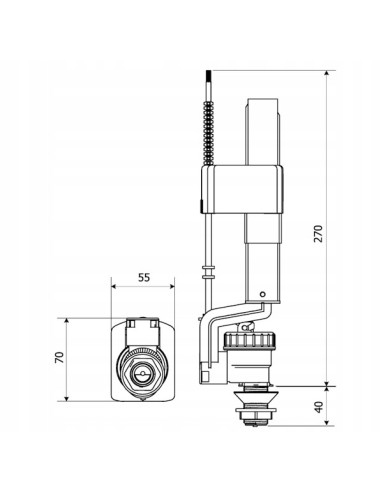 KKPOL Zawór napełniający dolnego zasilania 1/2'' C061301007
