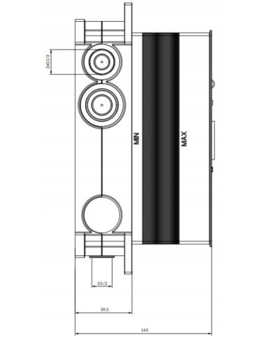OMNIRES element podtynkowej baterii BOXTE3F