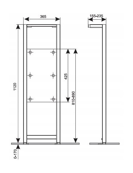 KK-POL BLUE RAFA stelaż podtynkowy do uchwytów B061201005