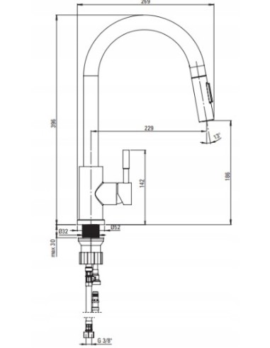 DEANTE Bateria kuchenna stojąca Lima czarny BBM_N72M