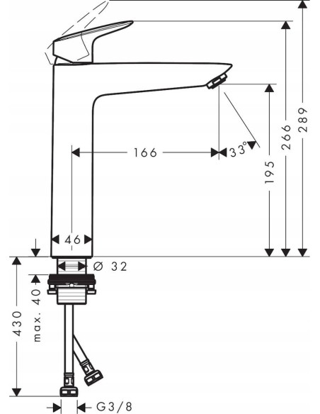 Hansgrohe Logis Bateria umywalkowa stojąca 7109100