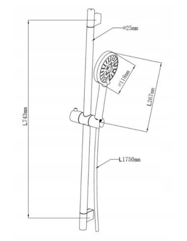 OMNIRES Zestaw prysznicowy suwany chrom RIBBON-SCR
