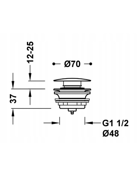 TRES Compl Griferia Zawór spustowy Click-Clack do wanny 13474010