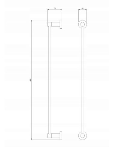 OMINIRES Modern Project Wieszak na ręcznik 60cm MP60216GLB