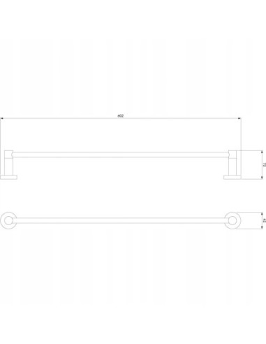 OMINIRES Modern Project Wieszak na ręcznik 60cm MP60216GLB