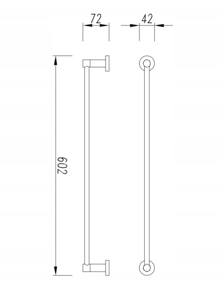 OMINIRES Modern Project Wieszak na ręcznik 60cm MP60216GLB
