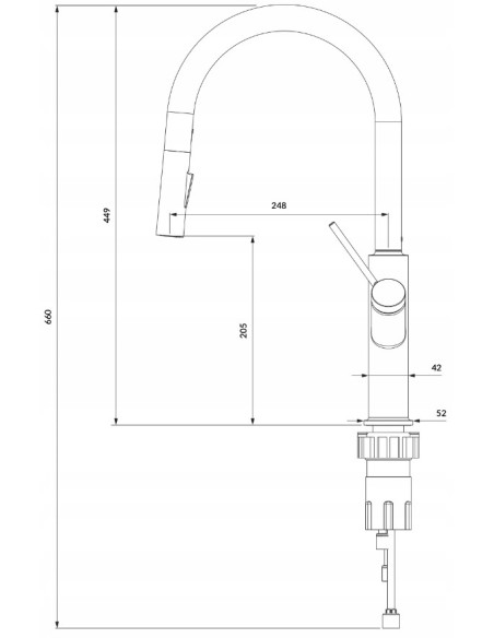 OMNIRES Bateria kuchenna stojąca Bend czarny BE6455BL