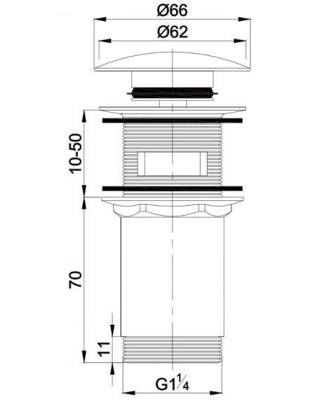 OMNIRES korek klik-klak umywalkowy miedź połysk A706CP