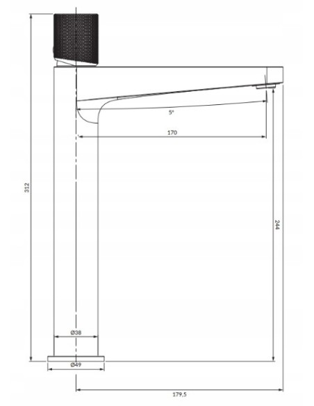 OMNIRES Contour bateria umywalkowa wysoka chrom CT8012CR