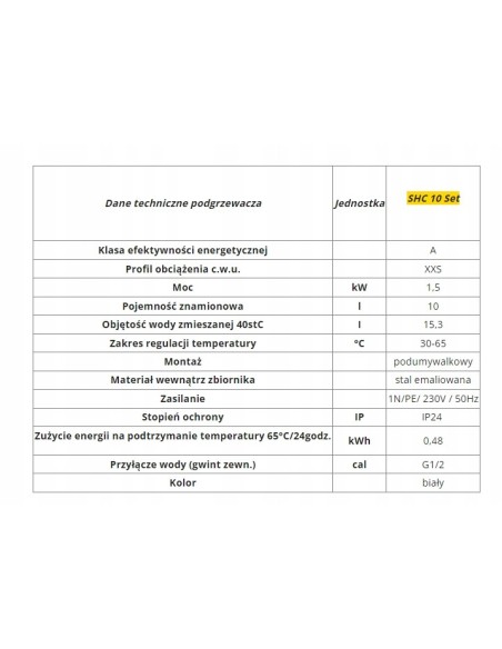 STIEBEL Pojemnościowy ogrzewacz wody ciśnieniowy 10l moc 1.5kW 236129
