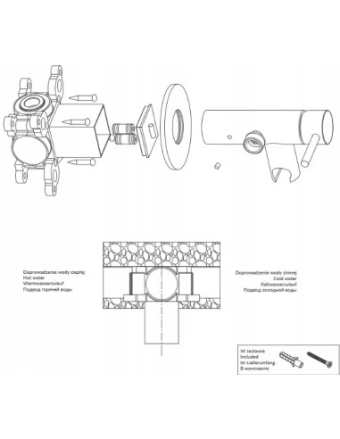 Bateria bidetowa podtynkowa Omnires GRAFIT SYSYBI2GR