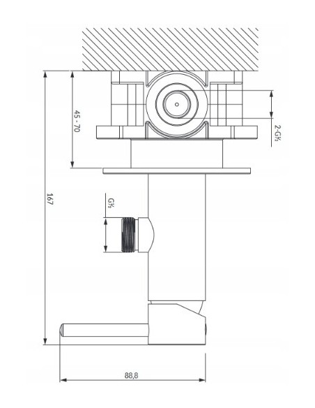 Bateria bidetowa podtynkowa Omnires GRAFIT SYSYBI2GR