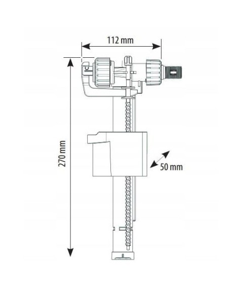 Siamp Zawór napełniający uniwersalny 3/8 COMPACT 95L-3/8M