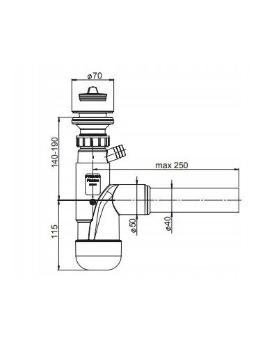 Syfon zlewozmywakowy FLEXLOC 1-K PREVEX