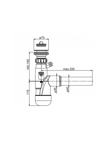 Syfon zlewozmywakowy FLEXLOC 1-K PREVEX
