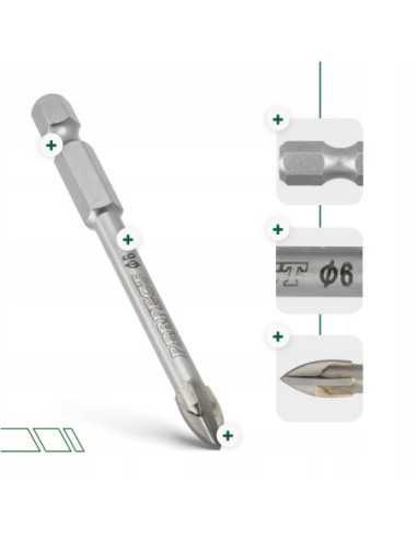 Wiertło do szkła 6,0 x 75 mm Stalco S-72174