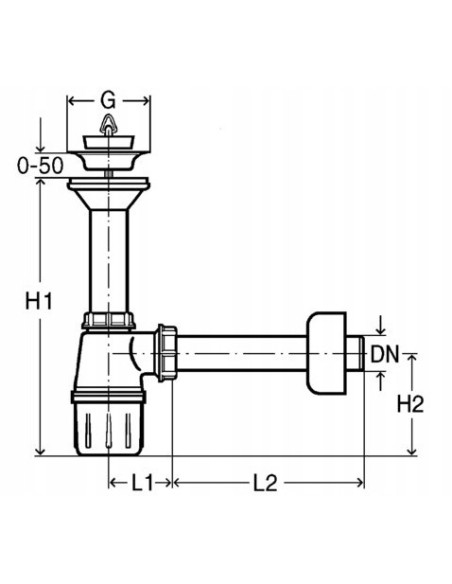 VIEGA Syfon butelkowy umywalkowy PLASTIK 703110