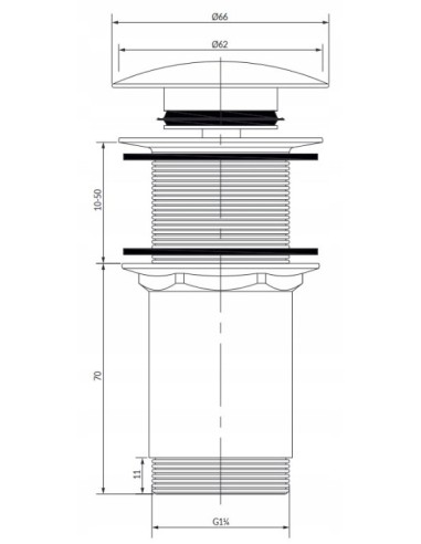 OMNIRES korek bez przelewu klik-klak złoty szczotkowany A716GLB