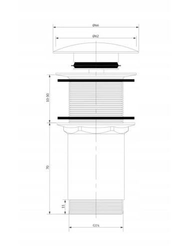 OMNIRES korek klik-klak do umywalki bez przelewu grafit A716GR