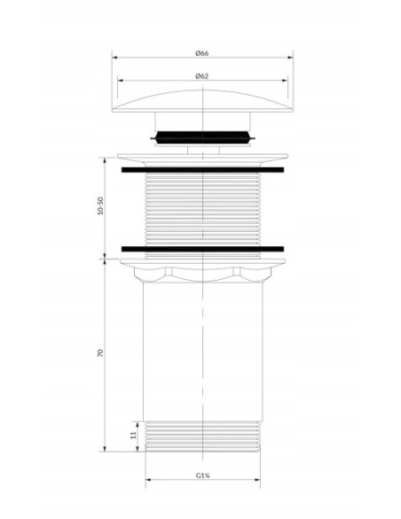 OMNIRES korek klik-klak do umywalki bez przelewu grafit A716GR