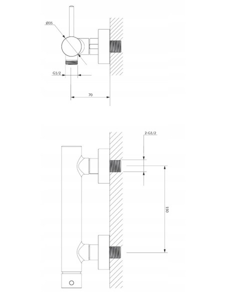 OMNIRES bateria prysznicowa grafit Y1240GR