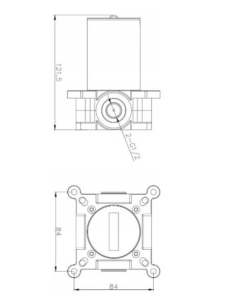 Bateria bidetowa podtynkowa Omnires Mosiądz Szczotkowany SYSYBI2BSB