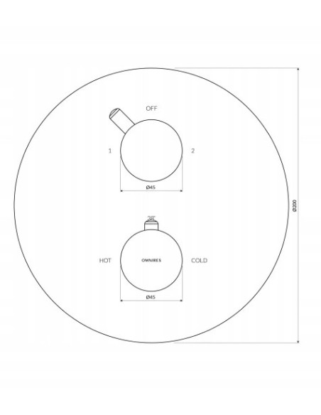 OMNIRES termostatyczna bateria prysznicowo-wannowa podtynkowa Y1236ROGR