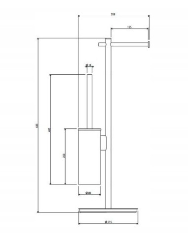 OMNIRES MODERN PROJECT stojak na papier i szczotkę toaletową MP60810CR