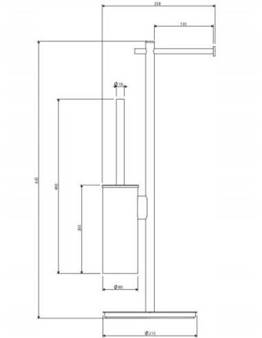 OMNIRES stojak na papier i szczotkę toaletową Modern Project MP60810BL