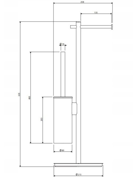 OMNIRES stojak na papier i szczotkę toaletową Modern Project MP60810BL