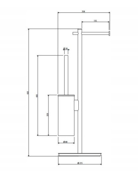 OMNIRES Stojak na papier i szczotkę toaletową MP60810CPB
