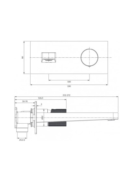 OMNIRES Contour bateria umywalkowa podtynkowa złoty szczotkowany CT8015GLB